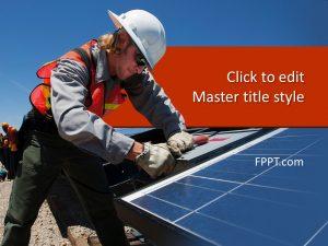 Free Solar Energy Industry Worker PowerPoint Template