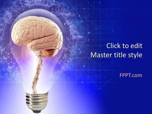 Free Brain Lightbulb PowerPoint Template