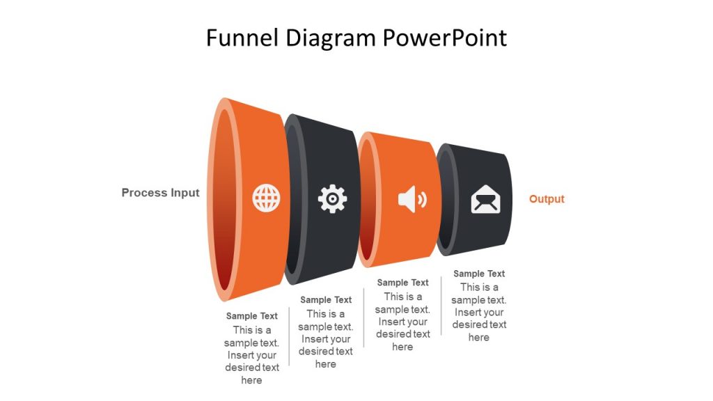 4 Step Horizontal Funnel Diagram Free Powerpoint Templates 6356