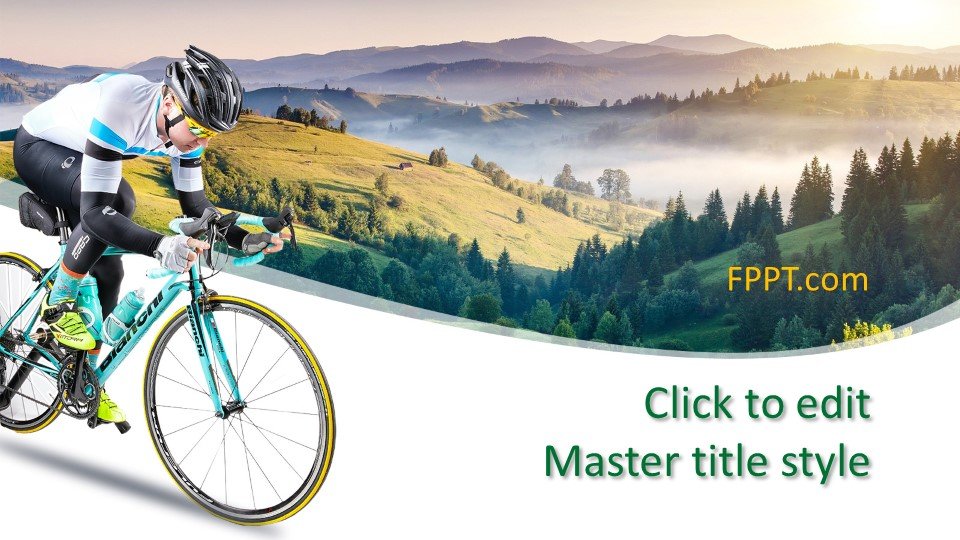 Free Road Bicycle Race PowerPoint Template - Free PowerPoint Templates