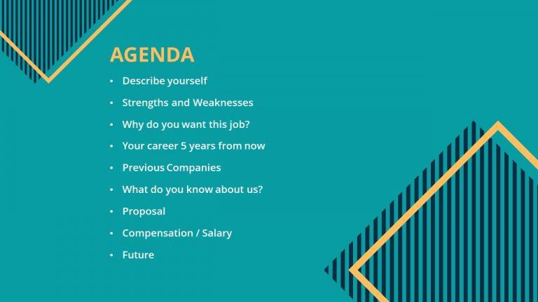 Agenda Slide For Job Interview Free PowerPoint Templates