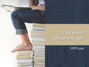 Free Pile of Books PowerPoint Template