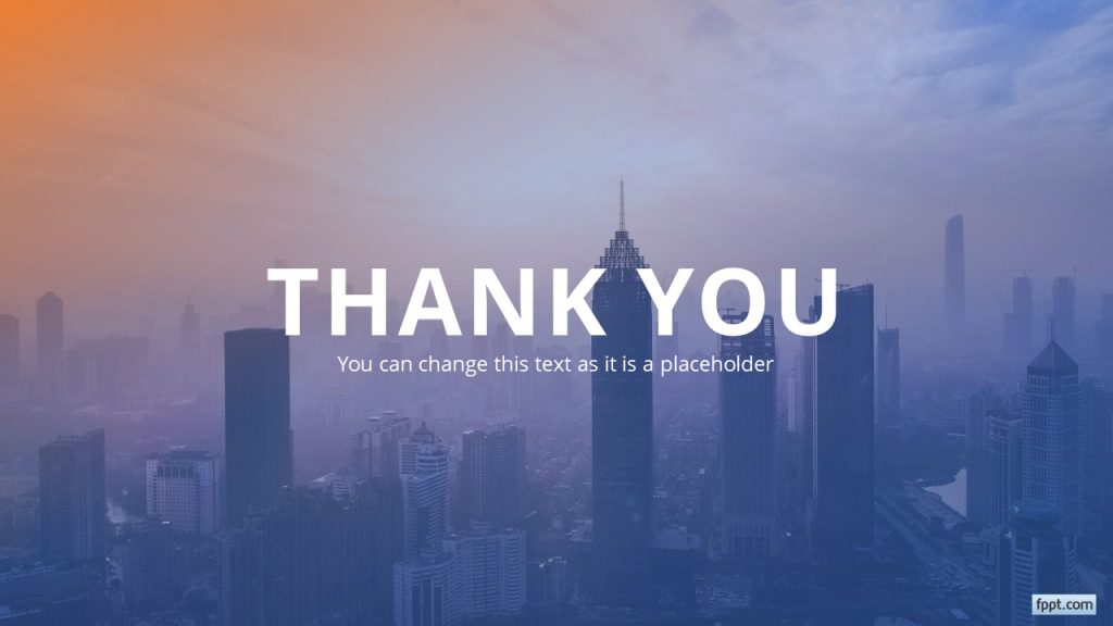 Creative Thank You Slide with Skyscraper Image in the Background - Free