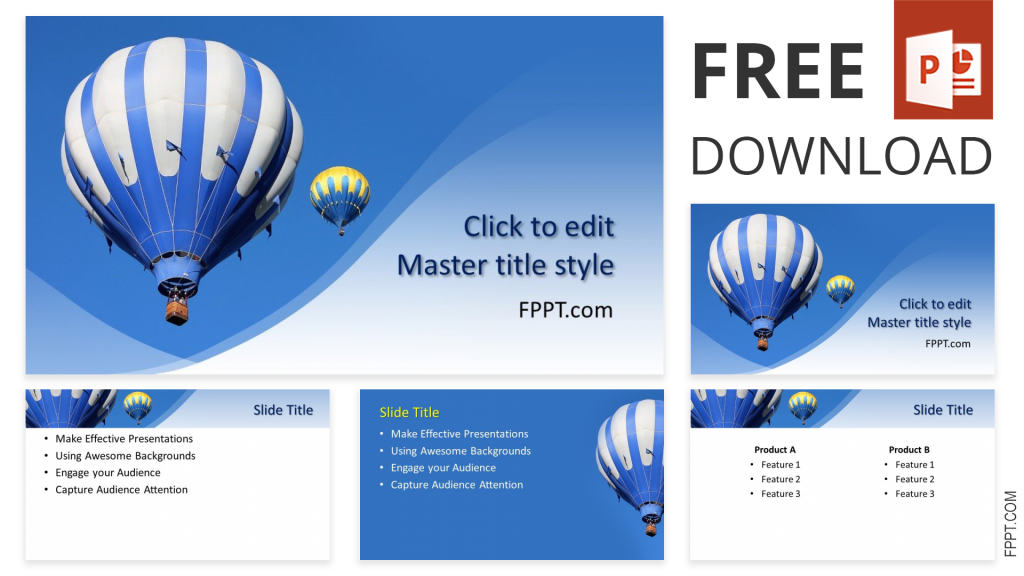 Free Balloon PowerPoint Template with 4 slides